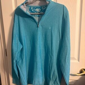 Women's Blue izod turquoise 1/4 zip cotton long sleeve